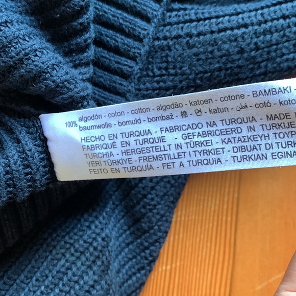 Zara 100% cotton crewneck sweater, dark navy blue - Picture 6 of 9